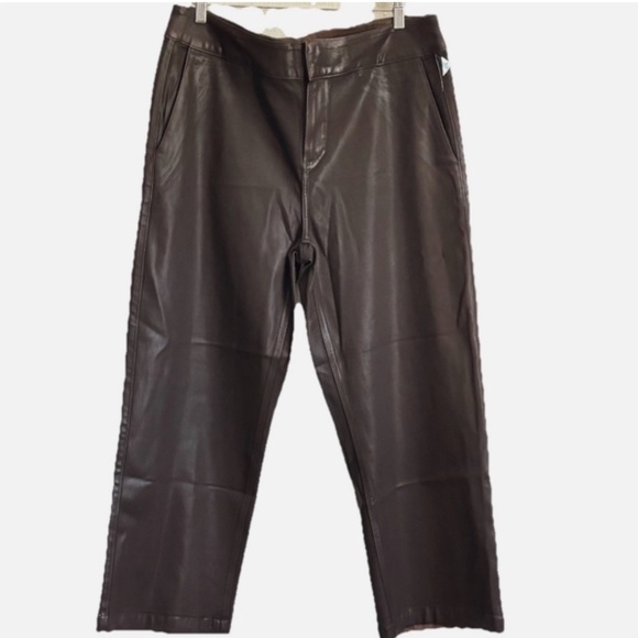 PAIGE Woman NELLIE Cropped Wide Leg Coated Pants Size: 34